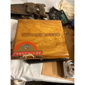 Vintage custom Tabacalera Harry Busch (Hairy Bush) wood cigar intimate toy box